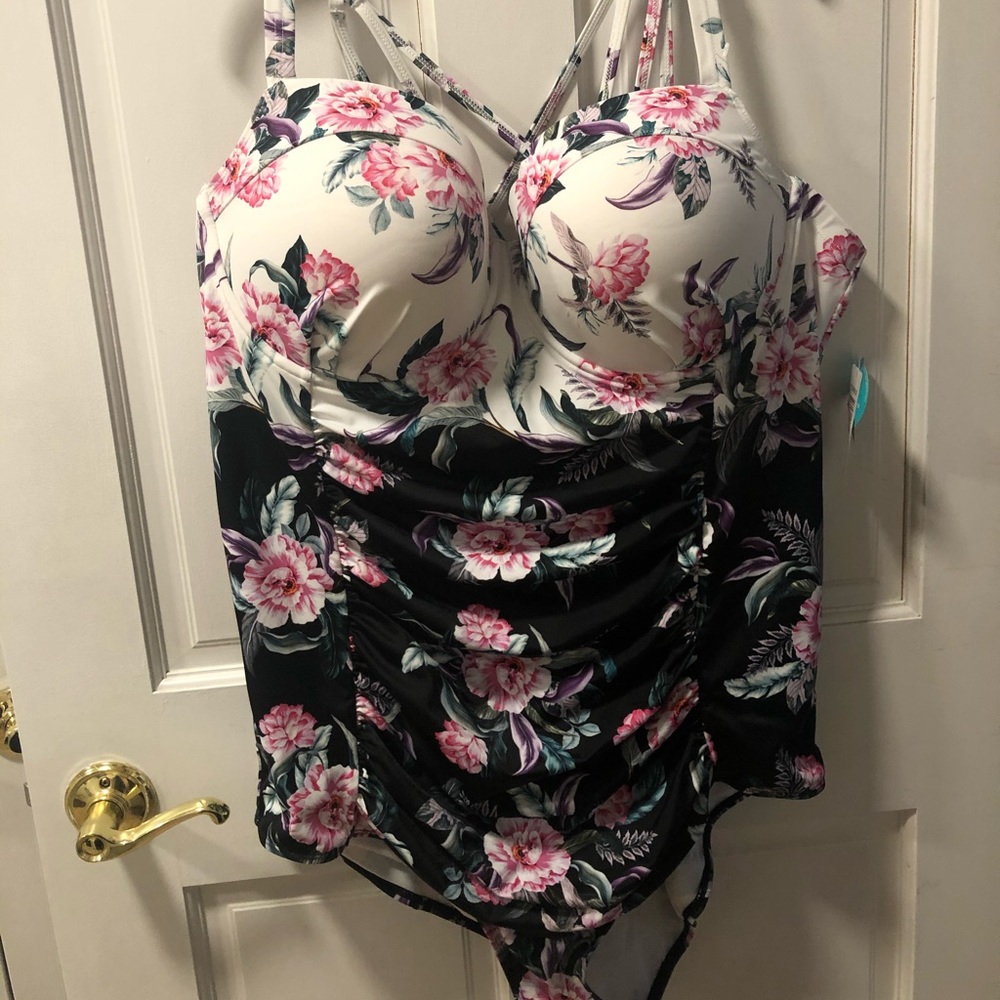 Torrid Floral Demi Cup One Piece Swimsuit NWT